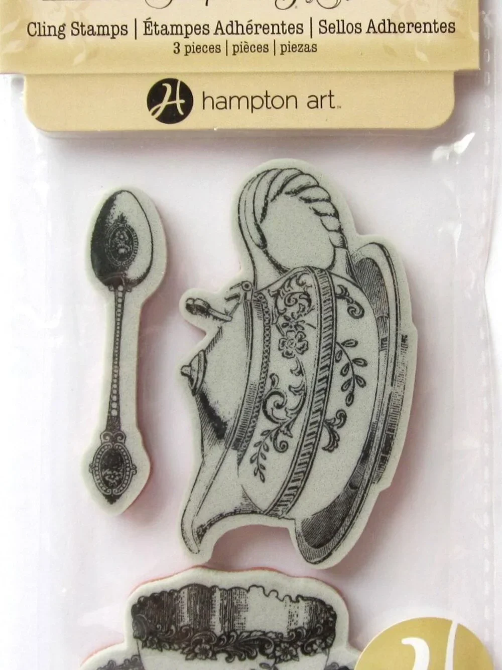 Share Tea Party Set Cup Saucer Pot Spoon Graphic 45 Cling Rubber Stamp